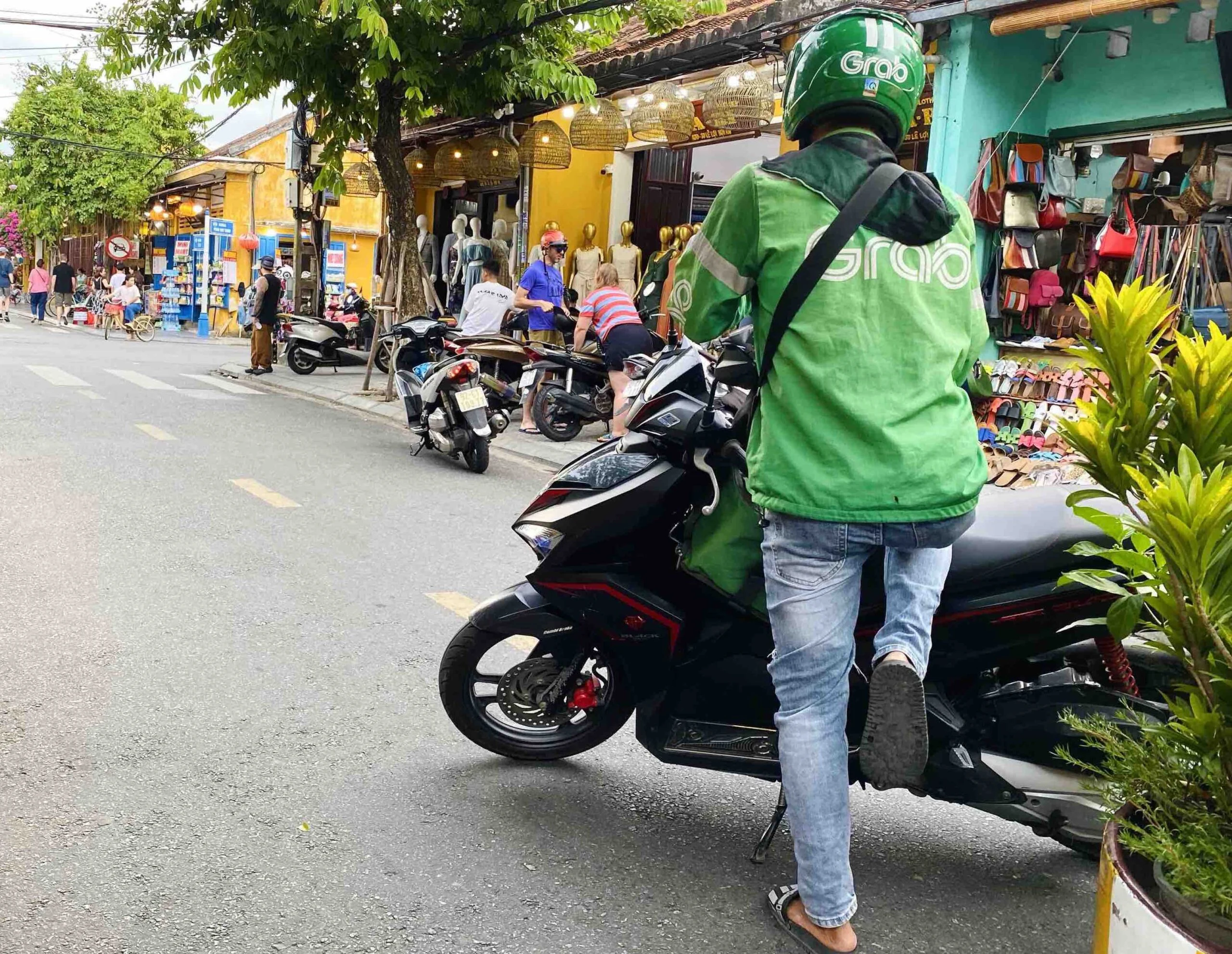 Grab bike delivery in Hoi An