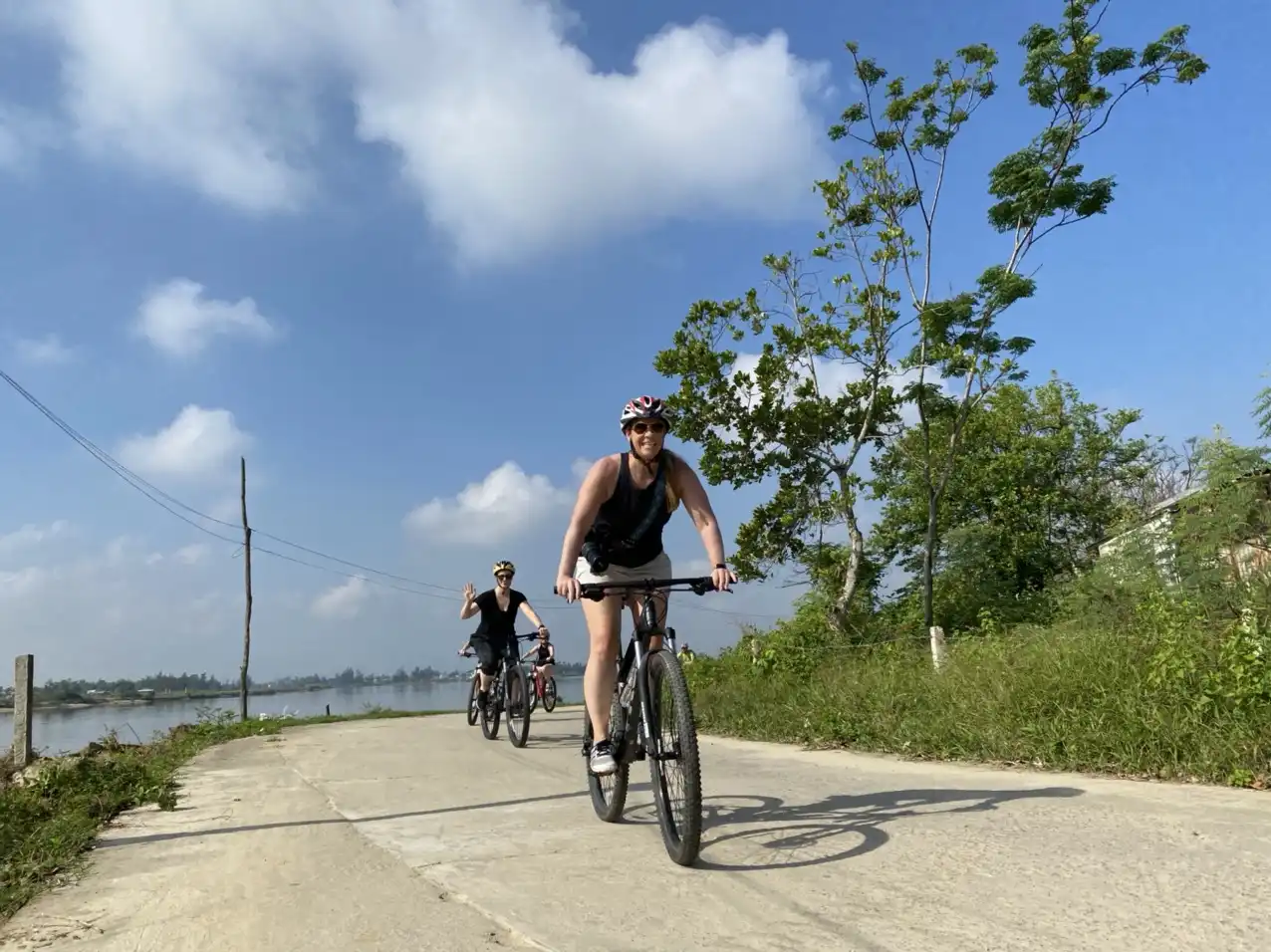 Bike tour at village roads